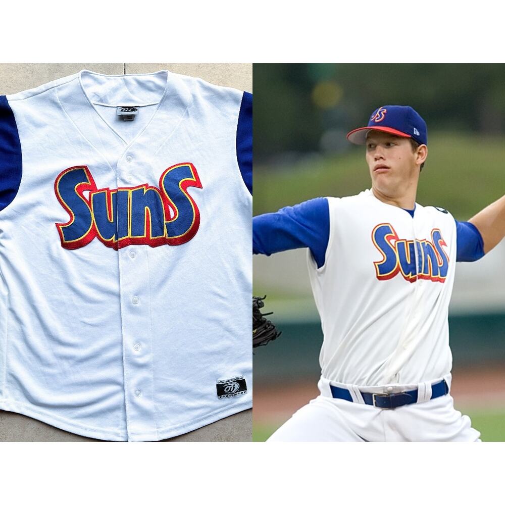 Jacksonville Suns 2000s OT jersey L white blue Kershaw Stanton MiLB vintage